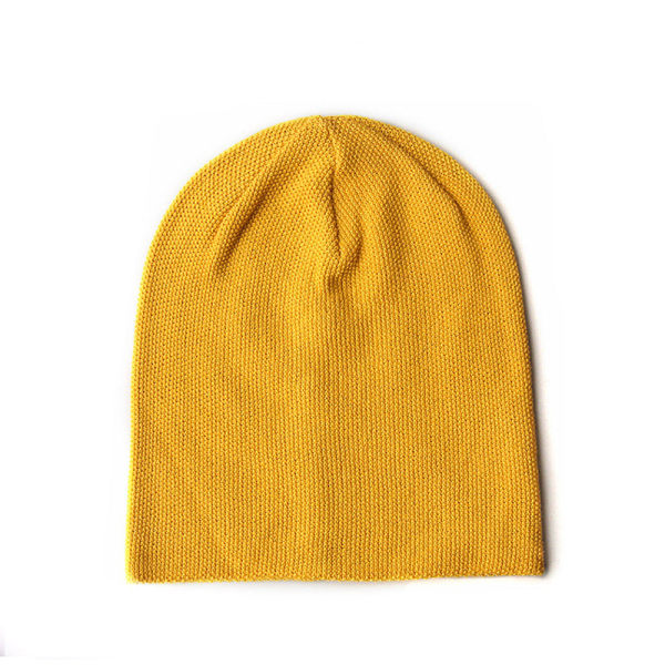 Blandet Åndbar Strikket Hue Toque Trendy Mænd og Kvinder Efterår Vinter Nattehue Hovedhåndklæde Yellow M（56-58cm）
