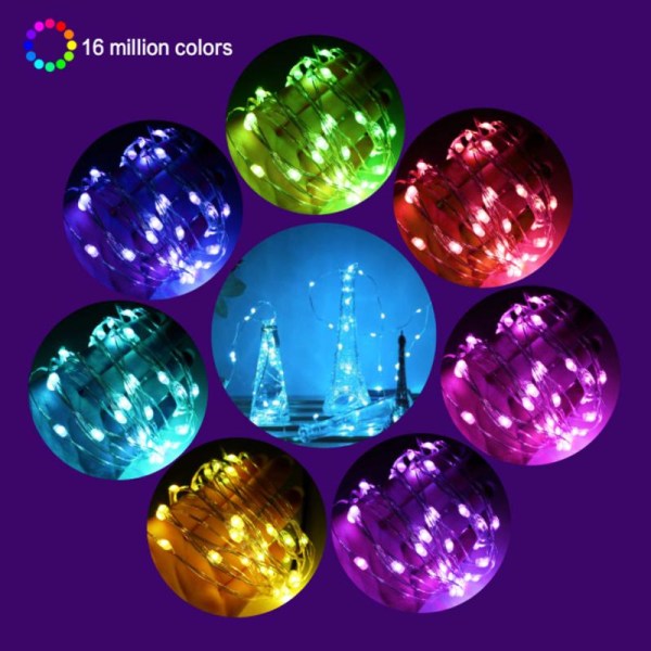 LED Fairy Julbelysning USB-driven Bluetooth Musik Ljusslinga Vardagsrum Trädgård Bröllop Nyår Party Dekoration Girlang Multicolor 20m 200leds