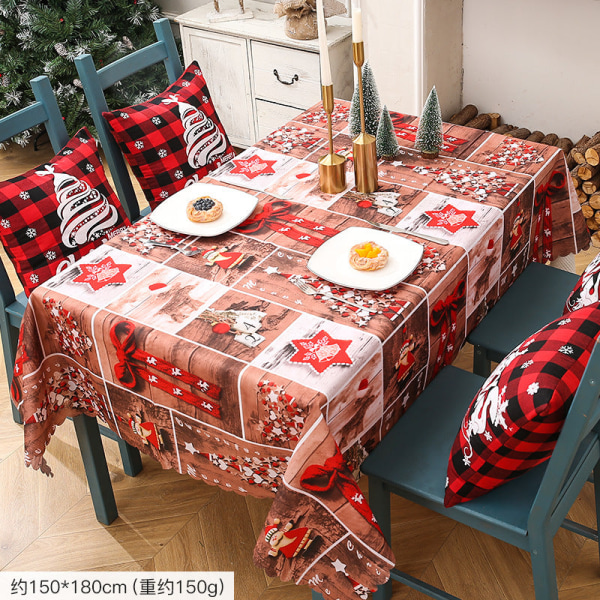 Juldekorationer Arrangemang Kreativt jultryck dukar Bordslöpare Bordsdekoration Tillbehör Christmas printed tablecloth-F