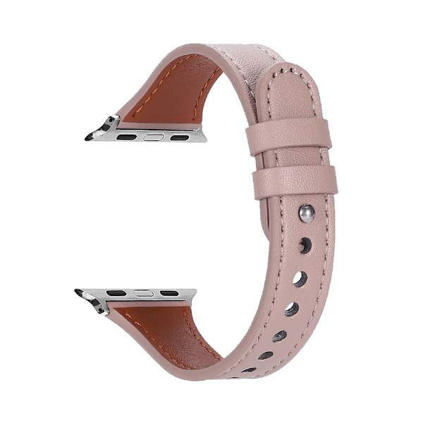 Klockarmband för Apple Watch iwatch Passande storlek 38-40-41mm Sakura rosa dubbelring enkel spik smal midja