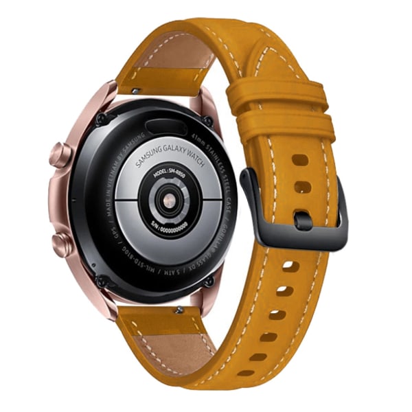 För Samsung Galaxy Watch 3 45mm Armband Äkta Läder Band 22mm Watch Armband Klockarmband Armband För Galaxy Watch 46mm Gray-Black 22mm