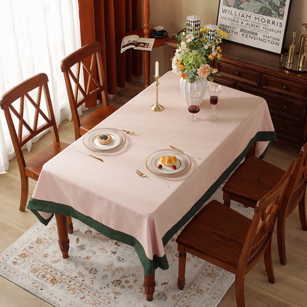 Enfärgad bordsduk amerikansk matbordstyg i västerländsk stil Rektangulär skrivbordsduk Nordisk enfärgad duk Soffbordsduk Lotus White 140*180cm