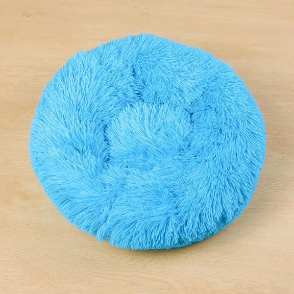 Deluxe Fluffig extra stor hundsäng Tvättbar rund husdjurssoffa Katter Sängar Matta Hundkudde Kudde Husdjurssäng Dark blue 70cm