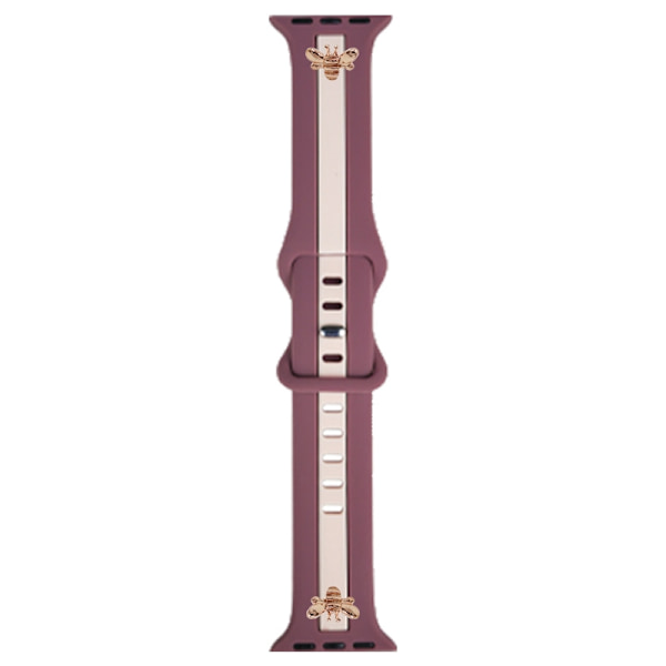 Klockarmband för Apple Watch iWatch 38-41mm svart låda rosröd ljusrosa + roségul bi