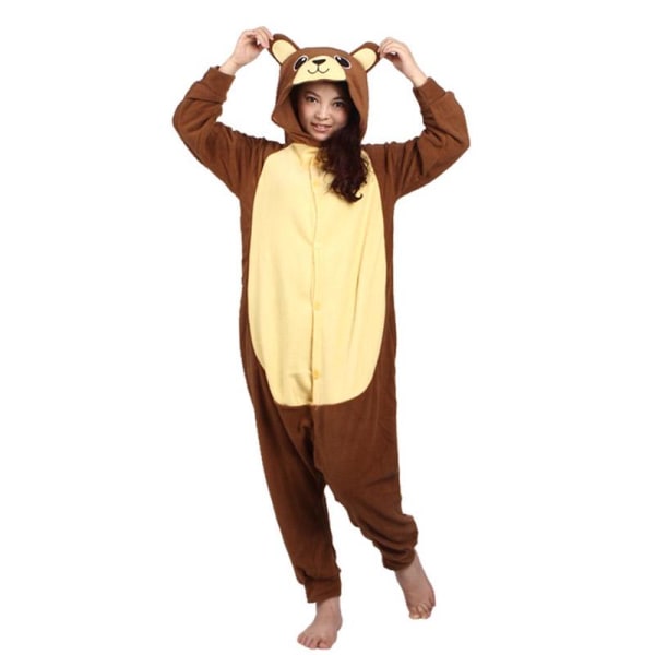 Män Kvinnor Kigurumi Onesie Pyjamas Unisex Animal Cosplay Kostym För Halloween Party Brown S