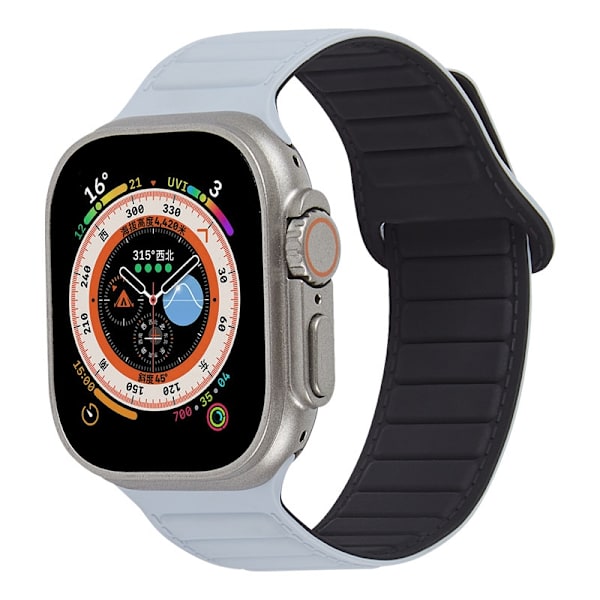 Urrem til Apple Watch iWatch 42-49mm sort urkasse Obsidian Grå med Sort