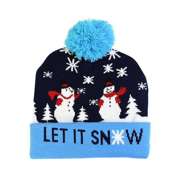 LED Julehue Sweater Strikket Hue Julelys Strikket Hue Julegave til Børn Julepynt J