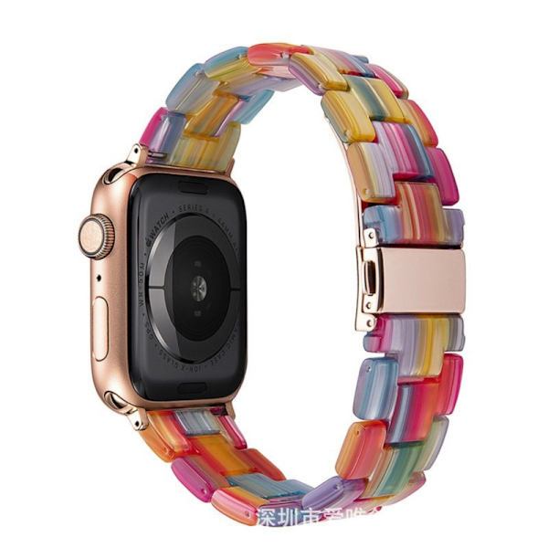 Klockarmband för Apple Watch iWatch 42/44/45mm Regnbåge