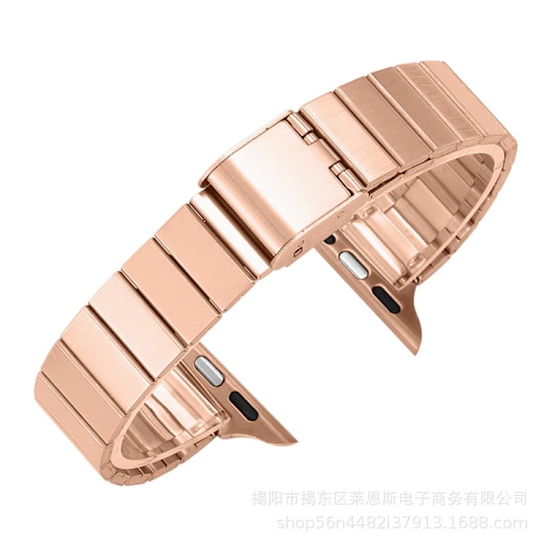 Kellon ranneke Apple Watch iWatch -kelloon, sopiva koko 38-40-41mm PG-Ruusukulta 14 litteää bambuosaa