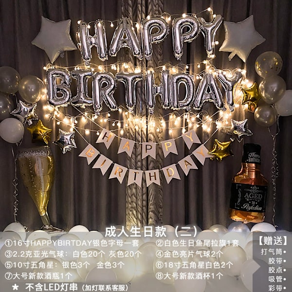 Syntymäpäiväkoristelu Ilmapallosetti Kultainen Syntymäpäivä Koristelu Juhlakoristelu Ilmapallo Adult Birthday style 2