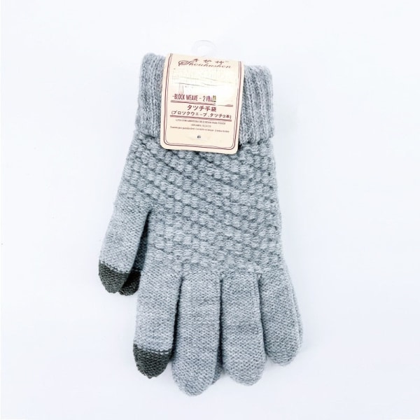 Cashmere Stickade Vinterhandskar för Kvinnor Cashmere Stickade Dam Herr Höst Vinter Varma Tjocka Handskar Skärmskidhandskar Style 3 White One Size