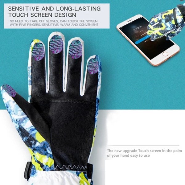 Vinter Snowboard Ski Hansker PU Lær Sklisikker Berøringsskjerm Vanntett Motorsykkel Sykling Fleece Varme Snøhansker Unisex Snowboard Gloves2 XL