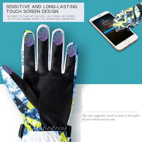 Vinter Snowboard Skidhandskar PU Läder Halkfria Pekskärm Vattentäta Motorcykel Cykling Fleece Varma Snöhandskar Unisex Snowboard Gloves6 M