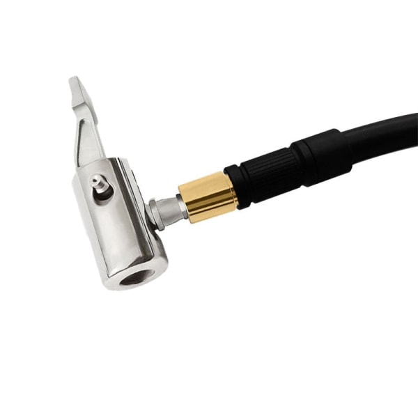 Bärbar uppblåsbar pump för bildäck Luftchuck Kompressor Däckpump Däckchuck med hullingförsedd anslutning för slangreparation Silver
