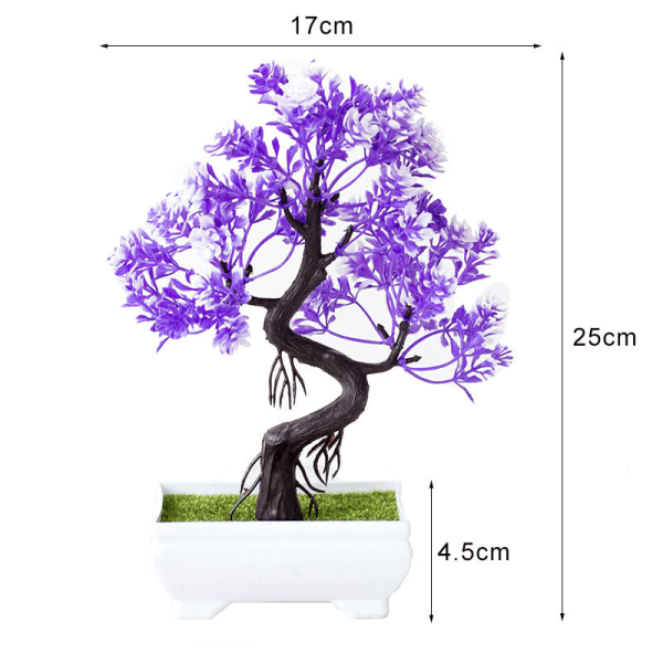 Nya konstgjorda växter Tall Bonsai Små trädkrukväxter Falska blommor Krukprydnader för heminredning Hotell Trädgårdsinredning Style3-G