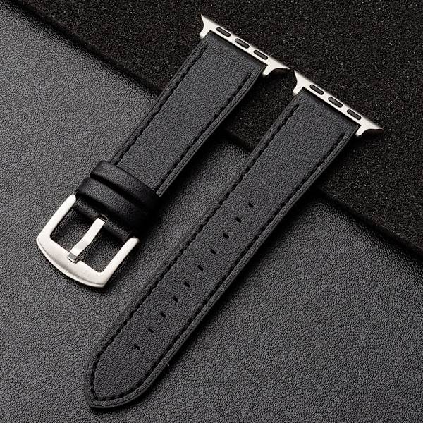 Klockarmband för Apple Watch iWatch 38/40/41mm AM Silikonläder - Svart Svart Linje