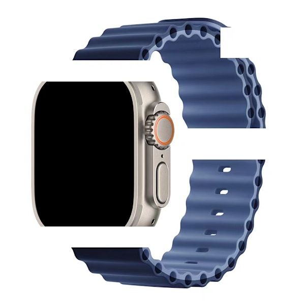 Kellon ranneke Apple Watch iWatch 42/44/45/49mm tummansiniselle ja vaaleansiniselle