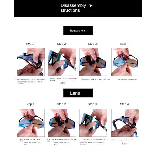 Urheilu Ulkoilulasit Pyöräilyyn 3 Linssillä Polarisoivat Lasit Aurinkolasit Yönäkölasit PXS#7(3 lenses) 17cm