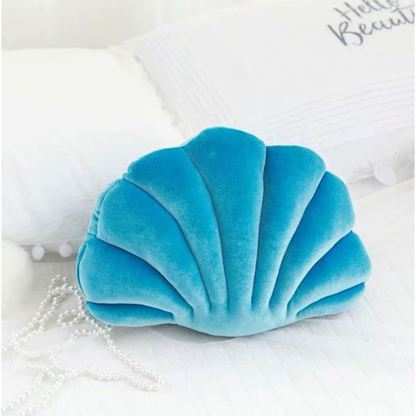 Fairy Home Luksusindretning Skal Pude prinsesses Fantastiske Fløjlspude Havskal Boligindretning Seng Sofa Pude Dekoration Gave Lake green shell 34*25cm 0.3kg