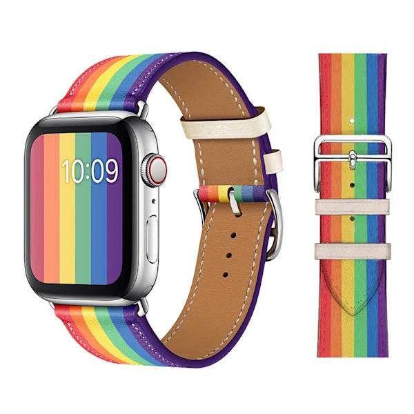 Kellon ranneke Apple Watch iWatch S10 42MM Rainbow -kellolle