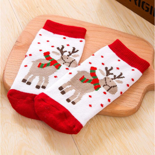 1 Par Bomull Vinter Baby Flickor Pojkar Barn Strumpor Barn Terry Snöflinga Älg Jultomte Jul Björn Gåva Billiga Saker kläder Santa Claus 1 to 3 years