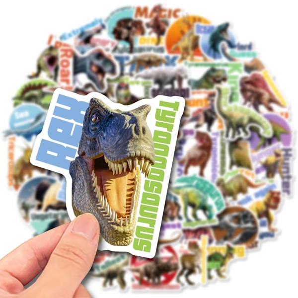 50 kpl Dinosaurustarroja, sopivat kannettavaan tietokoneeseen, moottoripyörään, rullalautaan, matkatavaroihin, jääkaappiin, muistikirjaan, lelutarrat Default Title