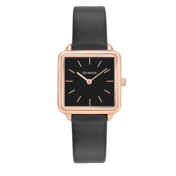Damklocka Mode Casual Damklocka Japanskt Urverk Läderarmband Vattentät Kvarts Klocka An2507