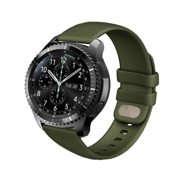 Watch för Passar Samsung Watch3 Huawei GT2 silikagelrem 22mm Army Green