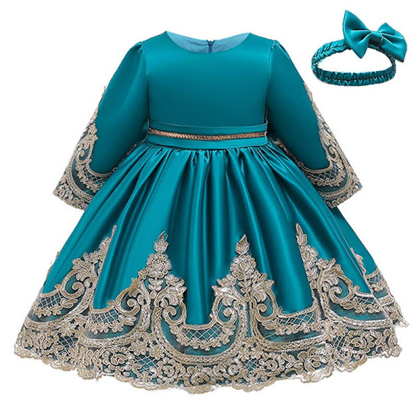Barn Nyår Julklänning För Flickor Elegant Prinsessklänning Barn Flickor 1 Års Födelsedag Bröllop Kvällsklänning Blue