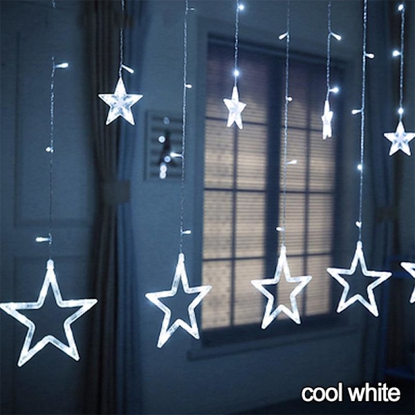 LED-valosarja Jouluvalot Koristevalot Tähtinauha Ikkunaverho Sisätilojen Koristelu Halloween Juhla Häät Valo Warm white 110V