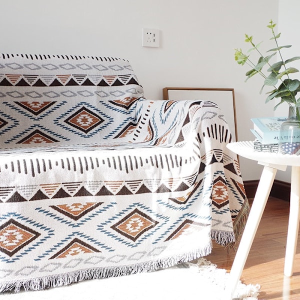 Rutiga Filtar Stickad Nordisk Soffhandduk Sofföverdrag Full Filt Randig Rum Sängfilt för Heminredning cobertor manta C 90X90cm