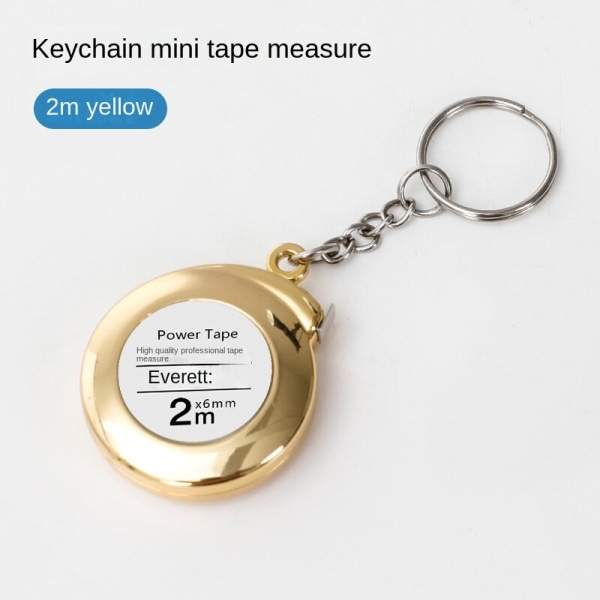 Mini Nyckelring Måttband 2m Stålmåttband Fint Litet Stållinjal Multipurpose Stålmåttband Presentlinjal Bronze