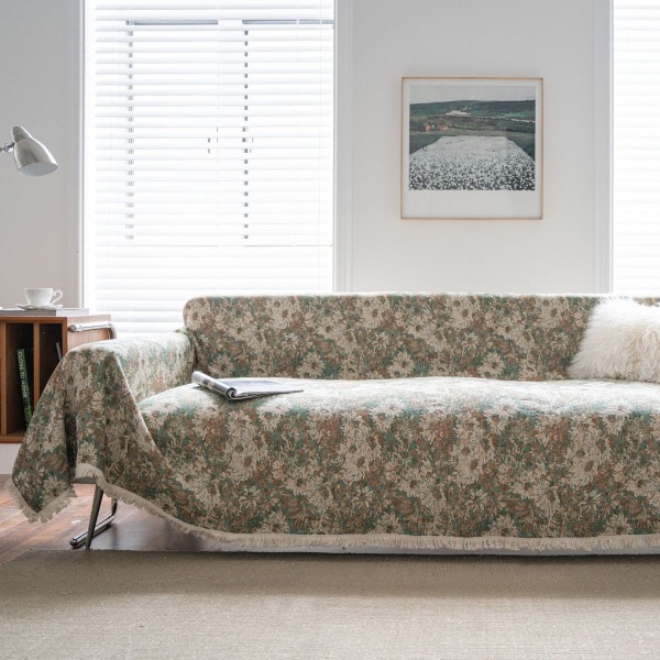 Amerikansk Country Soffhandduk Tjock Jacquard Vintage Handduksöverdrag Tyg Utomhus Vild Servett Jacquard sunflower white beard 180*260