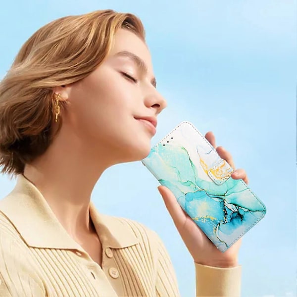 Yhteensopiva Infinix Note 10 Pro -suojakotelon kanssa, marmorikuvioinen magneettinen nahkakotelo C6