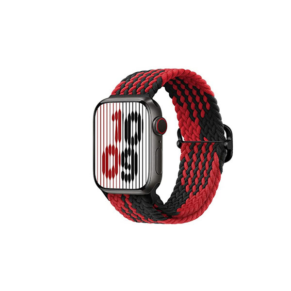 Kellon ranneke Apple Watch iWatch 38/40/41MM Z kuvio musta punainen