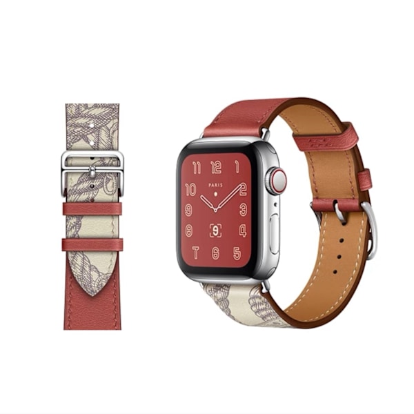 Klockarmband för Apple Watch iWatch S10 42MM Mönster Röd