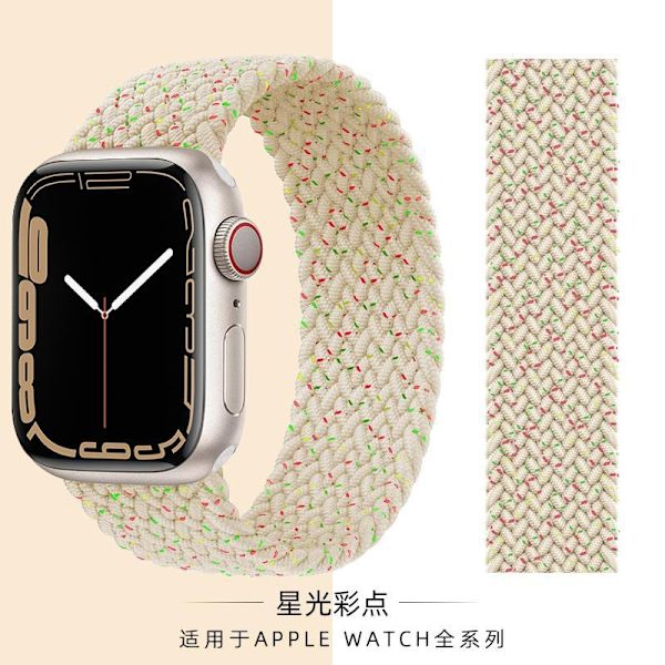 Klockarmband för Apple Watch iWatch 38/40/41MM L storlek 1-8:e generationen se full serie universalarmband Stjärnljus färg vårkörsbärsfärg