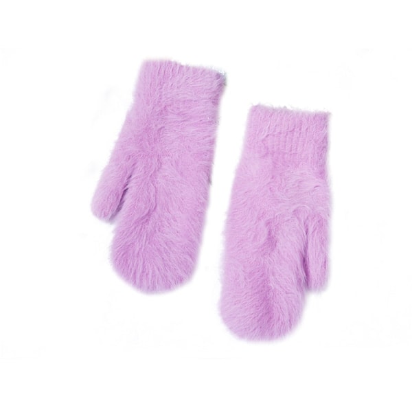 Elastiska helfingerhandskar för damer, söta kaninullshandskar, vintervantar för kvinnor, mode enfärgade vantar, tjocka varma handskar dark blue One Size