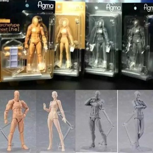 13cm Konstnär Konst Målning Anime Figur Skiss Rita Manlig Kvinnlig Rörlig Kropp Chan Ledad Actionfigur Leksaksmodell Rita Docka 001 skin color(male) As  photo