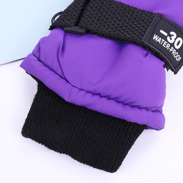 Uudet tuulenpitävät lämpimät hiihtohanskat Talvi Ulkoilu Lasten Lumiluistelu Lumilautailu Lasten Vedenpitävät Hengittävät Rukkaset Purple