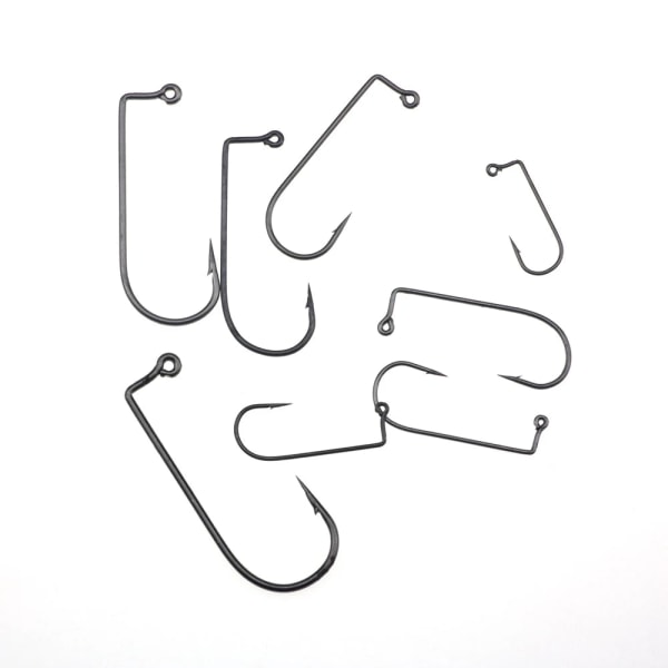 Fishhook 50 st/påse 90 Graders Jig Flugbindning Stark Tråd Saltvatten Sötvatten Fiskekrok Aberdeen jig fiske storlek 6 4 2 1 1/0-4/0# size 4