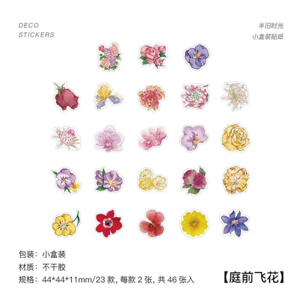 46 st Kawaii Paper Sticker Set Planet Kaffe Blomma Blad Fjärilssvamp Dekorativa klistermärken för Srapbooking Album Planner A