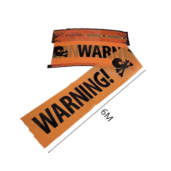 6Mx8CM Halloween Varseltape Skilt Halloween Rekvisitter Fare Varsellinje Ny Isolasjonsbelte Skilt Fest Utendørs Hagedekor 1pcs tape