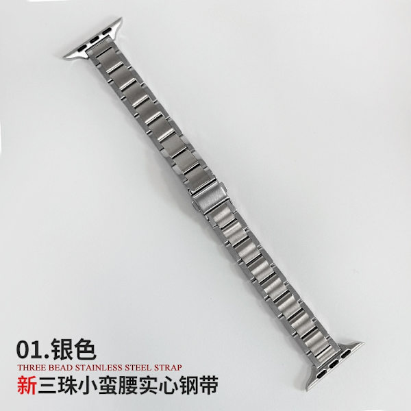 Klockarmband för Apple Watch iWatch för 1-9 generationen SE 38-40-41mm s10: 42mm 01. Silver