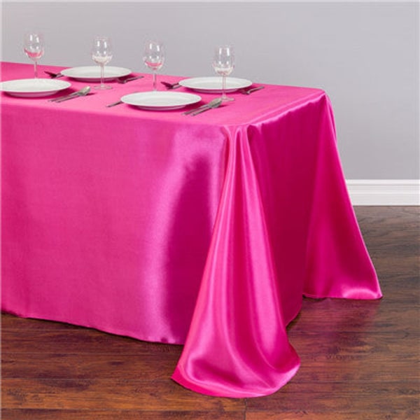 Rektangulær Satin Dug Bord Overlays Bryllup Jul Baby Shower Fødselsdag Jul Banket Dekor Hjem Spisebord Champagne 145x396cm(57x156inch