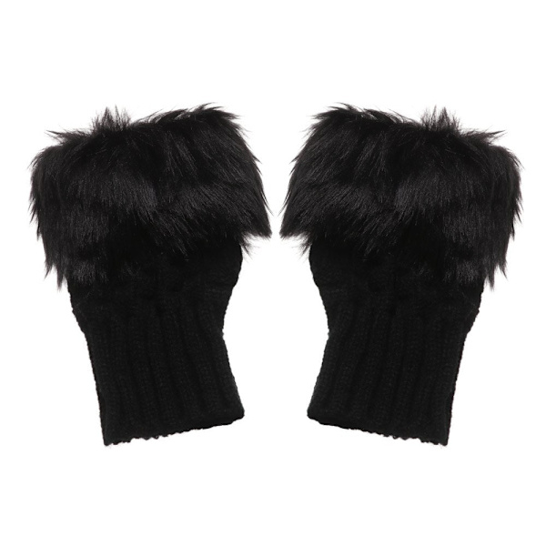 Nye Doble Kaninhårhansker Dame Vinter Koreansk Versjon Ensfarget Alle Fingre Vinter Damehansker Jentevotter B One Size