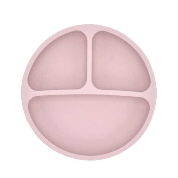 Baby Sikker Silikone Spiseplade Solid Sød Tegneserie Børnetallerkener Grade Service til Baby Træning Service Børn Fodringsskål Purple Pink