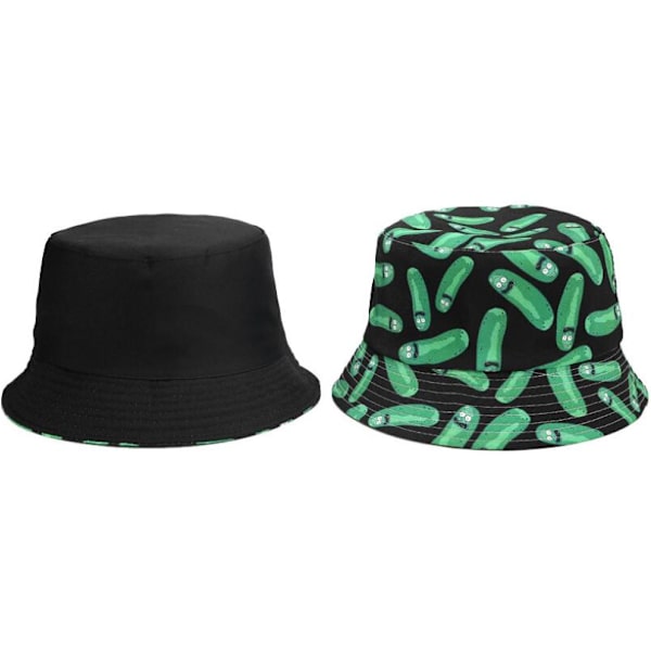 Pickle Rick Bomuld Ny Bucket Hat Rick Fiskehat US Anime Bomuldstryk Fisker Bob Hat Sol Fiske Boonie Hat 02 56-59cm