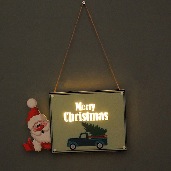 Juldekoration Dörrskylt LED-ljus Fest Samling Nyår Helg Rekvisita Väggdekorationer SD-02A large Warm Wishes
