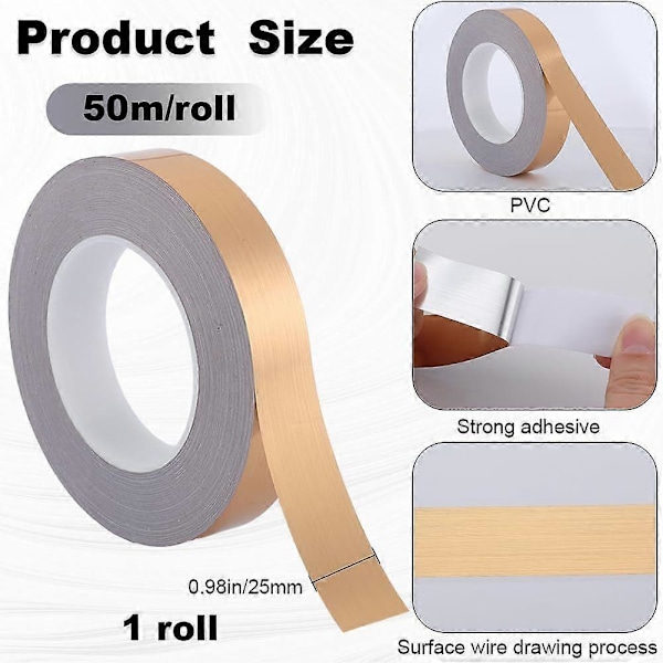 50m x 25mm Kultainen koristelista, itseliimautuva tapettireunusnauha, peilikiiltävä koristeellinen lista kattoon ja lattian tiivistykseen